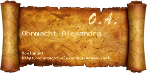 Ohnmacht Alexandra névjegykártya
