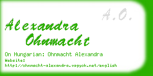 alexandra ohnmacht business card